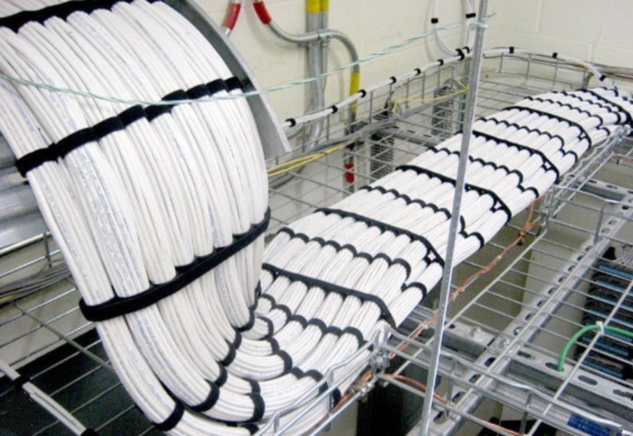 Copper cabling like a flowing river.