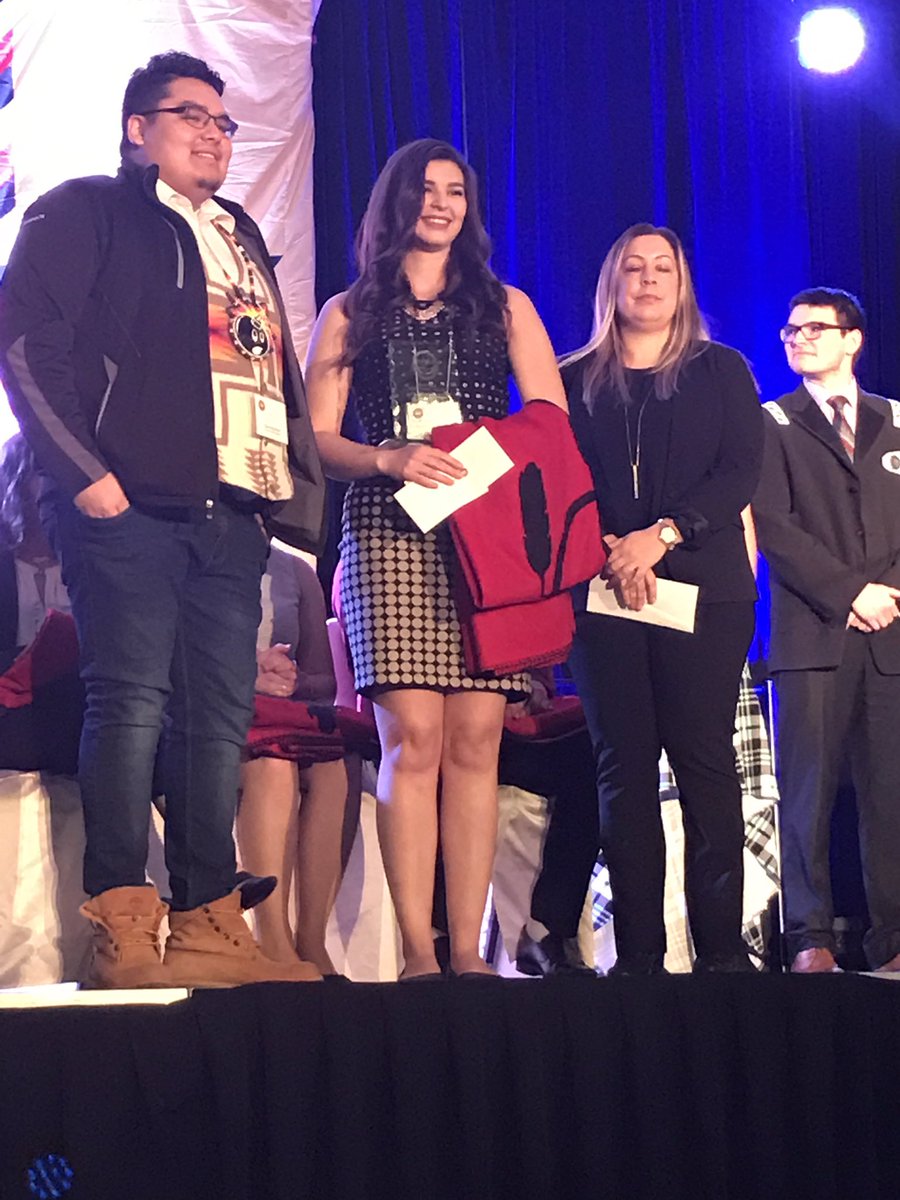 MAYA_Awards's tweet photo. April Wilson, of Ojibwe descent from Peguis First Nation, is the Personal Achievement Senior award recipient https://t.co/gOMjJD1bgY