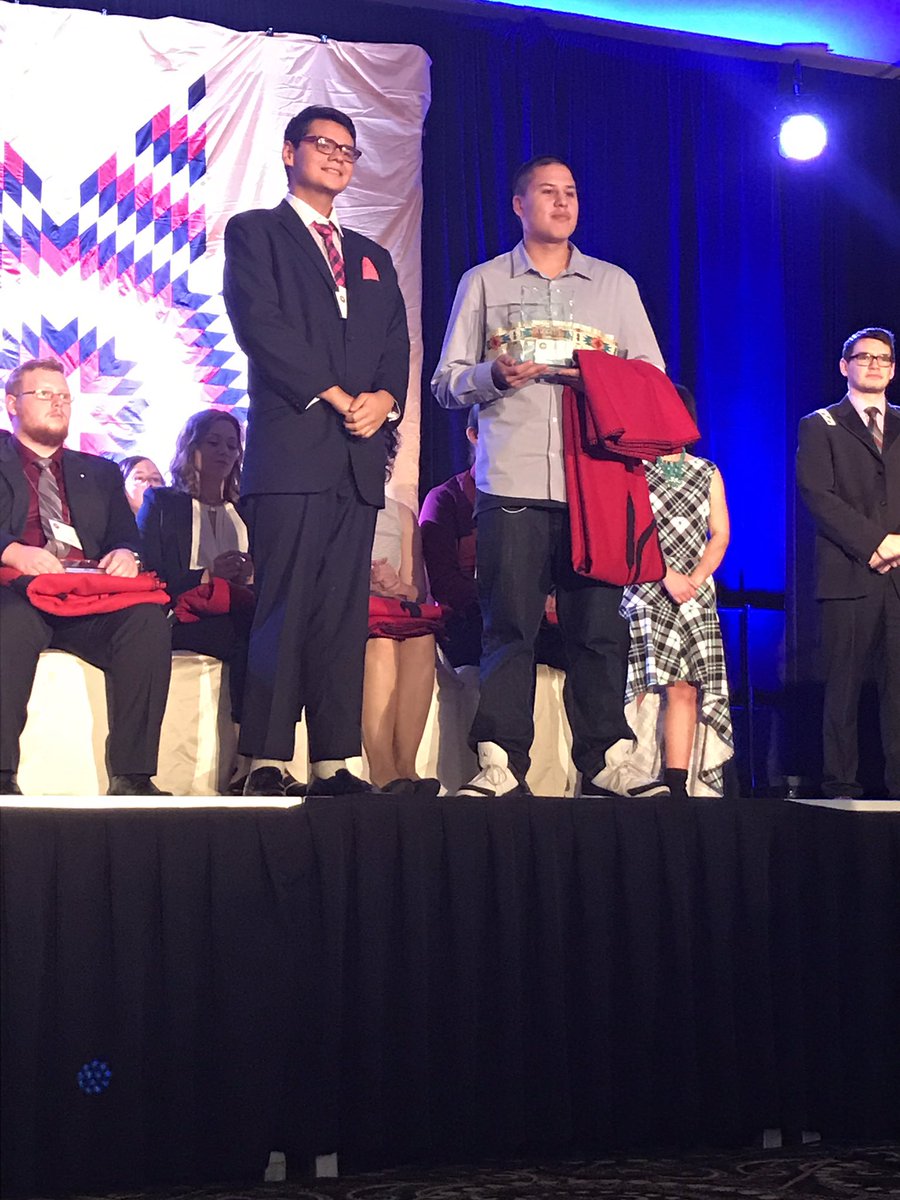 MAYA_Awards's tweet photo. Harley Tacan from Sioux Valley is the final recipient of the evening! Employment in a Traditional Field Award! https://t.co/lxOOI9JXFL