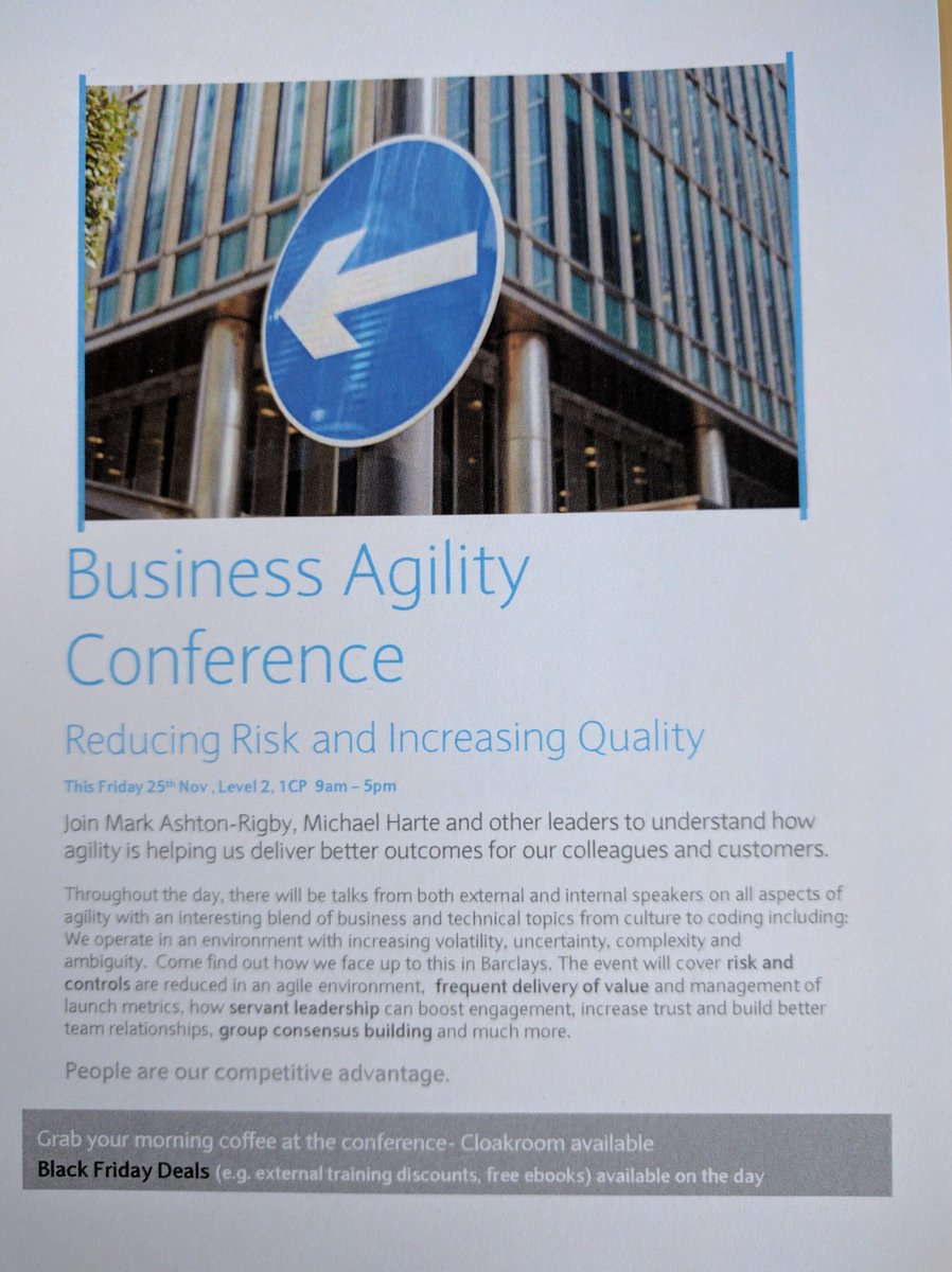 All set for full day of #agile fun at #Barclays