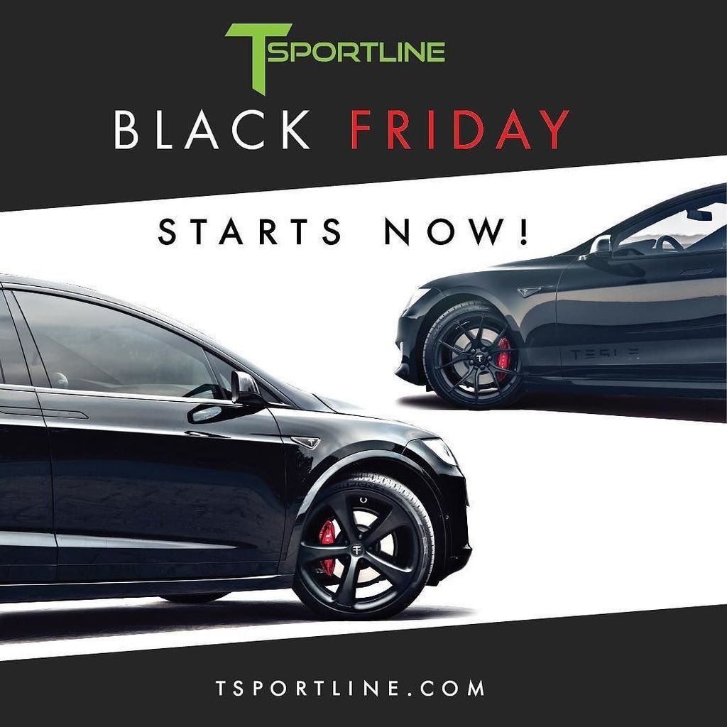 TSportline's tweet photo. T Sportline Black Friday starts now! Save up to $1,500! 🔋🔋🔋🔋🔋
#tesla #teslamotors #teslamo… https://t.co/kkFiFQ6a3i https://t.co/LkFerZ9JlJ