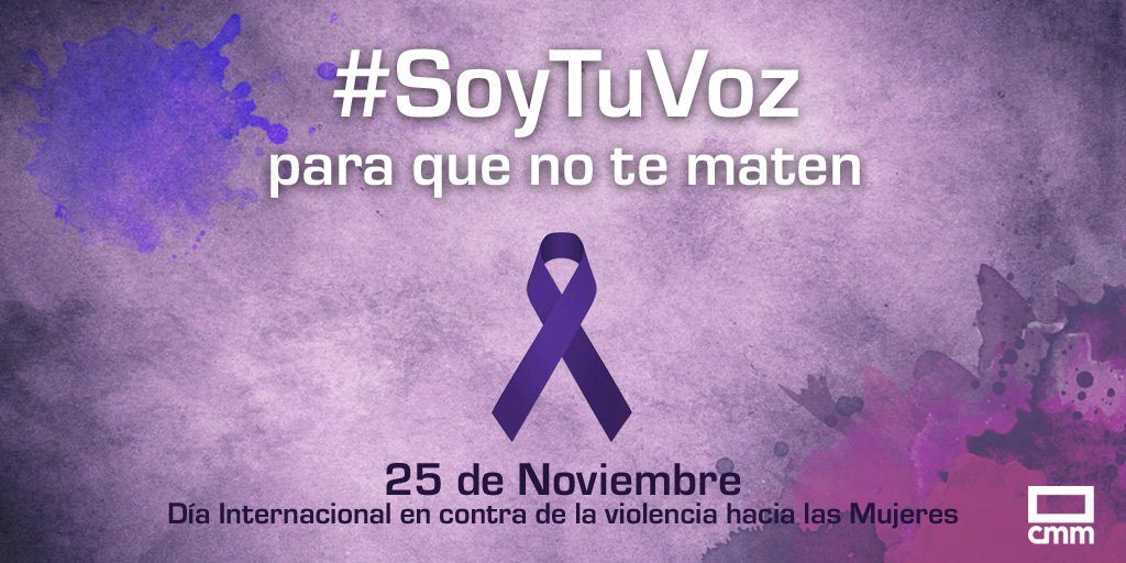 CMM_es's tweet photo. Hoy, Día Internacional Contra la Violencia de Género, desde #CMM queremos hacerte llegar un mensaje... Únete contra el maltrato #Soytuvoz https://t.co/Dlnd1ivKEB
