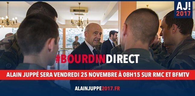 NicolasFlorian_'s tweet photo. .@alainjuppe dans quelques instants sur @BFMTV invité de @JJBourdin_RMC #BourdinDirect #juppegagnant #AJ2017 https://t.co/sJ3tHx95Pg
