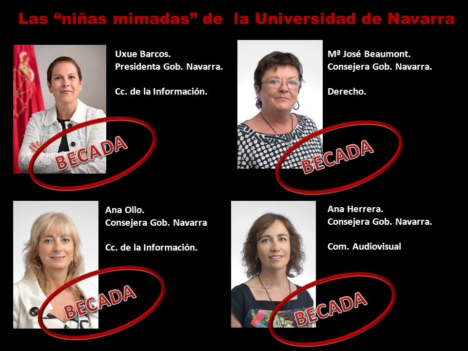 alfvara's tweet photo. Ellas tuvieron la #beca que a otros quieren quitar alegando #privilegios. @unav https://t.co/2s0hH2gQ01
