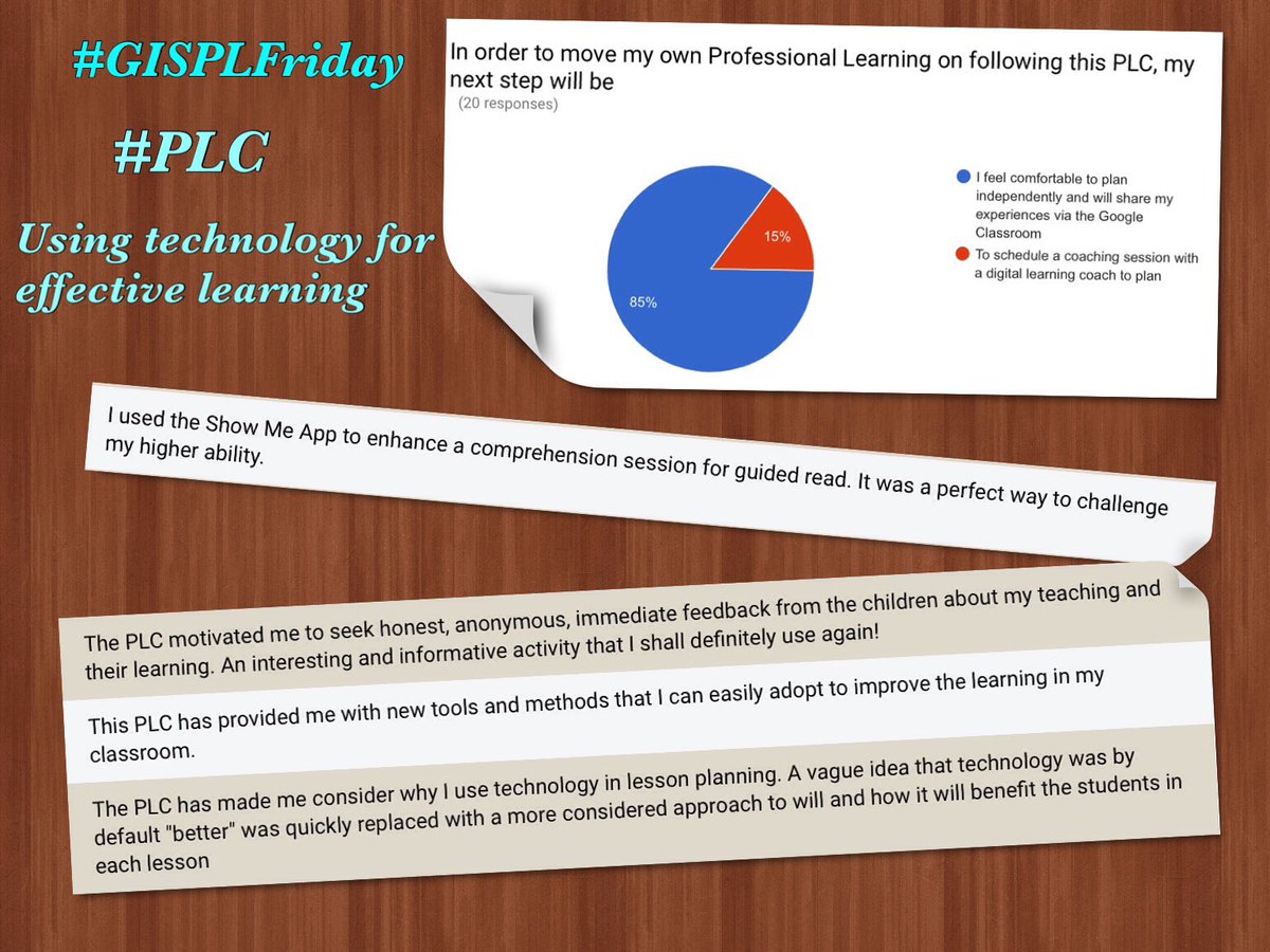 VipulaSharma1's tweet photo. @dbj21teach Some feedback from teachers post our final #GISPLFriday #PLC #edtech @amturner11 @TinYardbird a pleasure collaborating with you https://t.co/YpTym6pytf