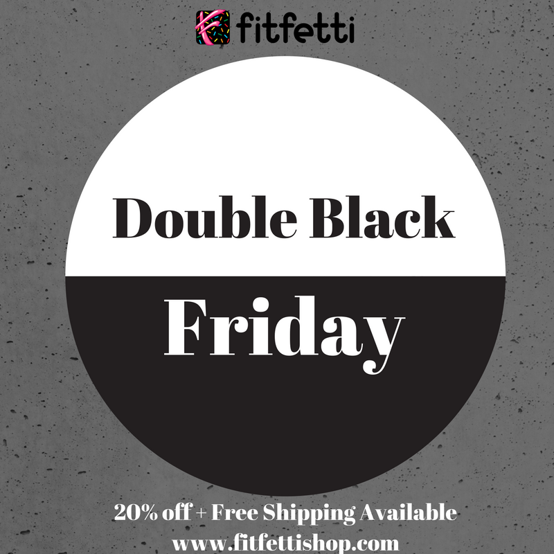 FitfettiShop's tweet photo. Double Black Friday Deals on now-- 20% off + Free Shipping on orders over $40! https://t.co/wkZX5t2cm9 #fitfetti #BlackFriday #fit #gymlife https://t.co/3AUGcpdEWD