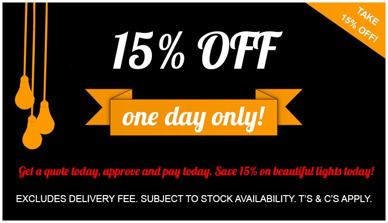 LightcoSA's tweet image. BLACK FRIDAY @ Lightco! 15% OFF ALL online orders!!! Get a quote today, approve and pay today,Save 15% on beautiful lights today! T&amp;amp;Cs Apply