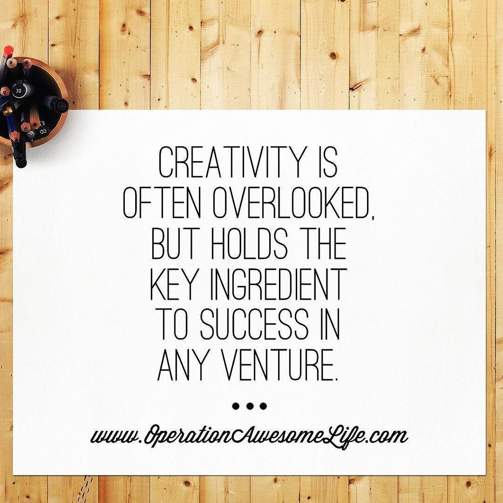 OperAwesomeLife's tweet photo. Creativity is often overlooked, but holds the key ingredient to success in any venture. https://t.co/DpJFjqgvMZ https://t.co/OoicNOQfOk
