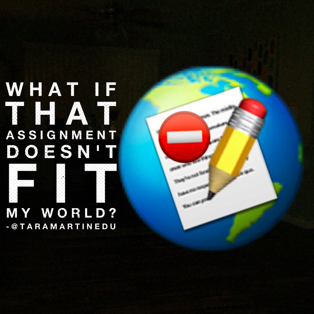 TaraMartinEDU's tweet photo. New Post- What If That Assignment Doesn't Fit My World? https://t.co/x6Ajnu9XjZ St.Choice/Relevance/Empathy #tlap #KidsDeserveIt #satchatwc https://t.co/OZl3ZAWySS