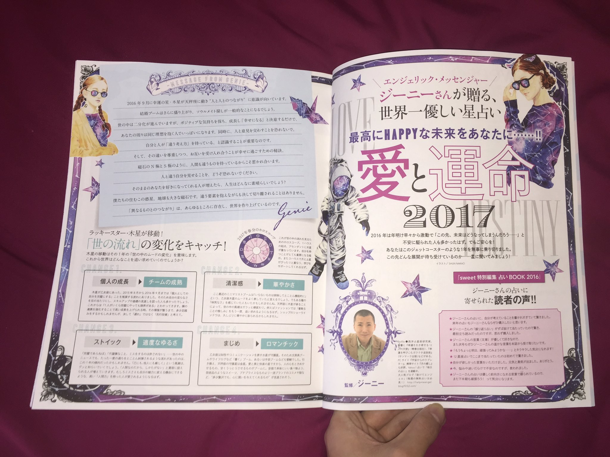 Shun Nakao V Twitter ご報告 今回もsweet占いbook17上半期にてイラスト描かせていただきました 今回は表紙ではなく巻頭特集の12星座占いです 12人の女の子描いてます 28ページにわたり僕の宇宙柄満載です みなさん見てねー