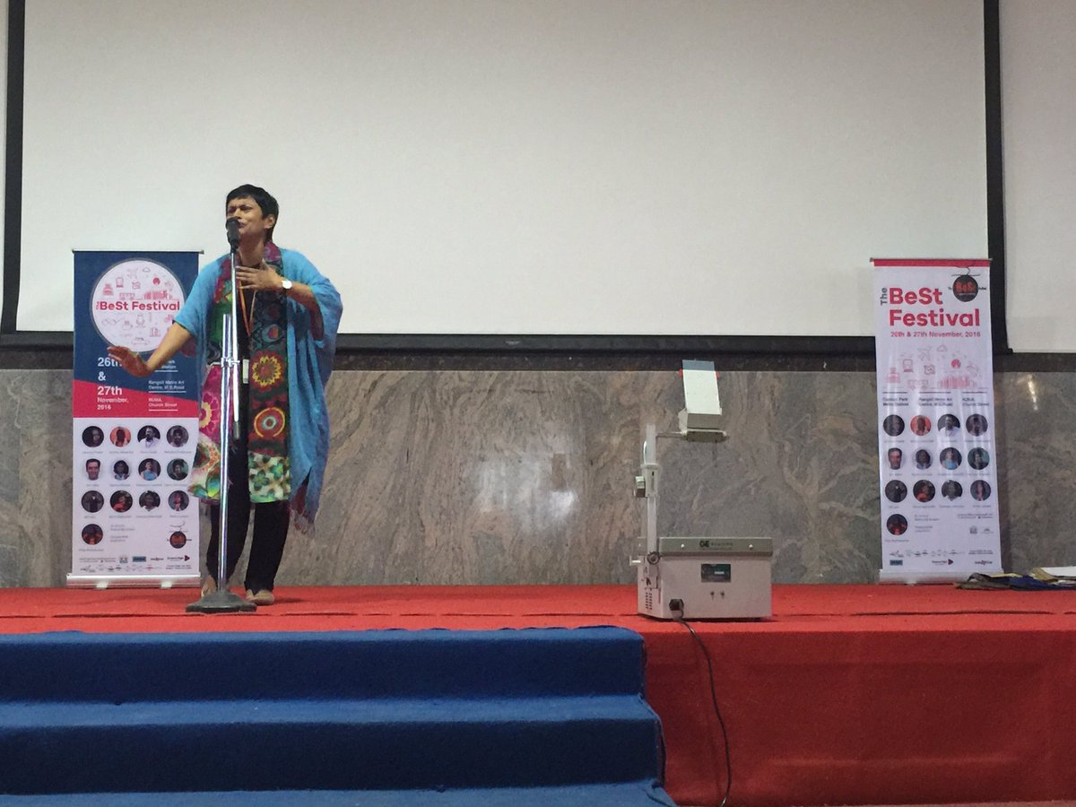 bss_tales's tweet photo. Rosemarie Somaiah tells a story from her book The Never Mind Girl at The #BeStFestival 2016 https://t.co/PVHDiwcDin