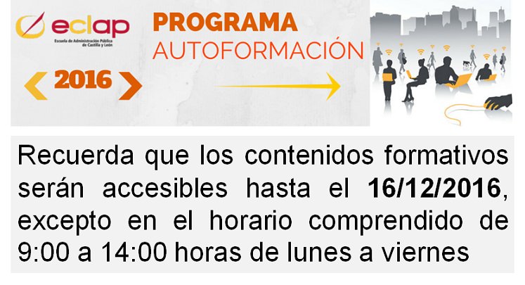eclapcyl's tweet photo. Programa de Autoformación 📢 Se acaba el tiempo #PF2016 https://t.co/BI6AmRGMtD