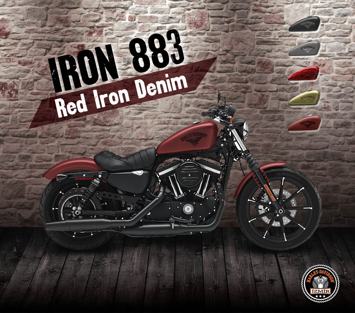 Parlak düşler yerini mat gerçeklere bırakıyor! Iron 883'ün yeni rengini gördünüz mü? #harleydavidson #harleyizm #Iron883 #RedIronDenim