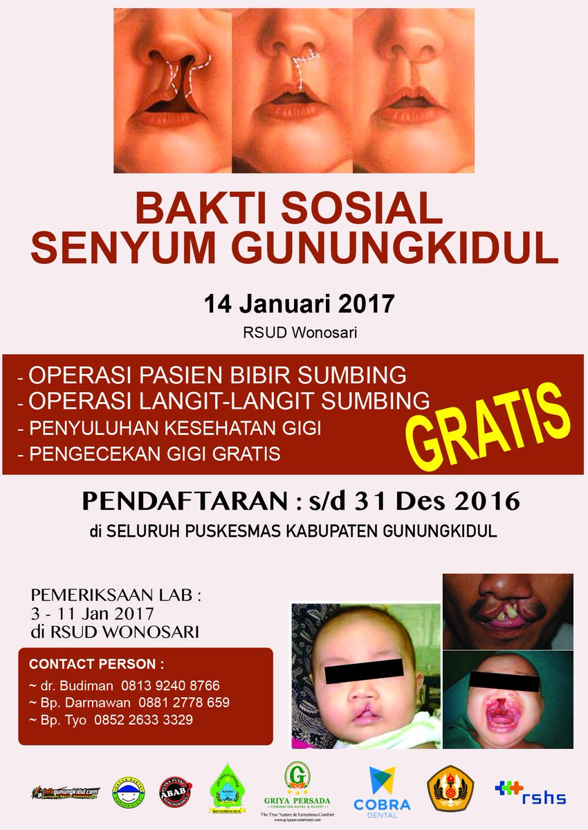 risadavita's tweet photo. #baktisosial SENYUM GUNUNGKIDUL 2017 OPEN REGISTRATION 🎉 #operasigratis @tanyadok @meetdoctorcom @AliansiDokter @pers_ismki @TBMChrestotes https://t.co/vb8gproyuF