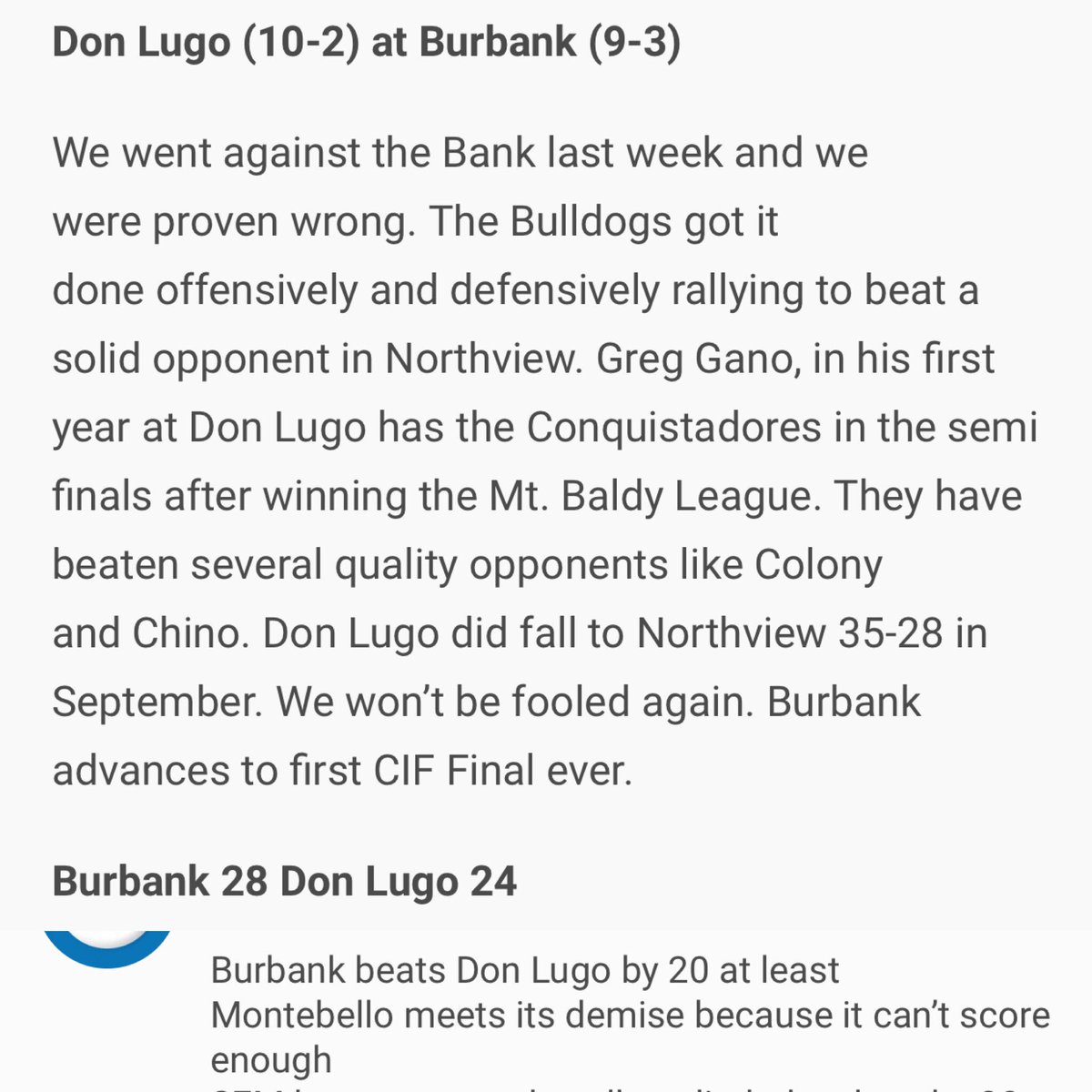 DonLugoFootball's tweet photo. They are picking us to lose again! 👀👀⬇️⬇️ Something to think about tonight! #LugoFootball #Family #WINFOUR 🏆🏈 https://t.co/0tyUHv34ga