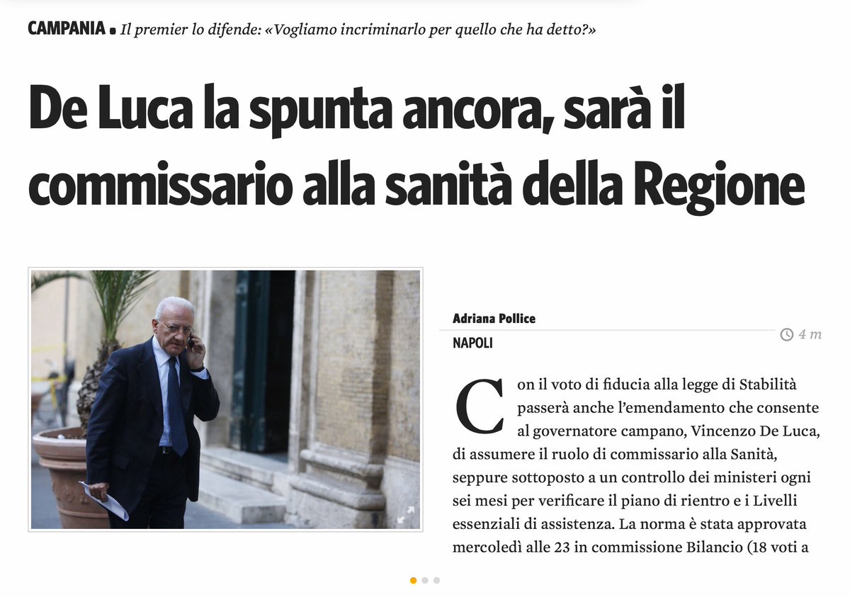 francofontana43's tweet image. L'irresistibile ascesa di De Luca continua.
Ora si sdoppia: governatore e commissario: controllerà se stesso
Da @ilmanifesto