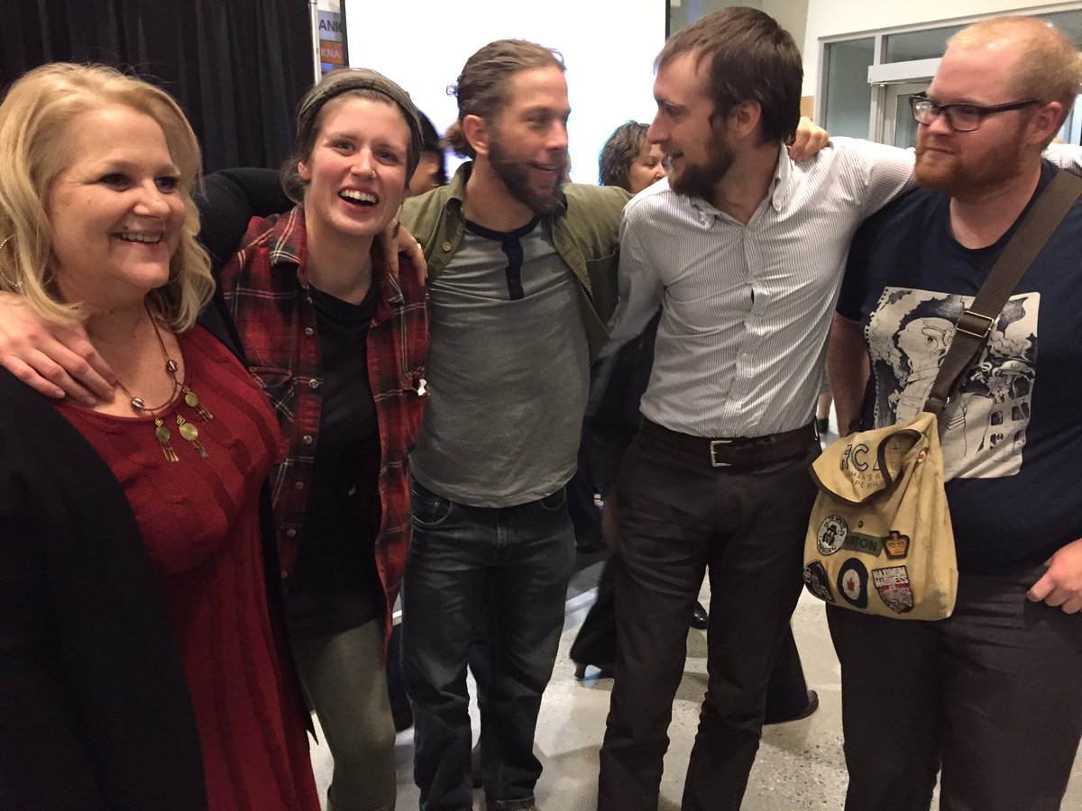 LocalNewsEye's tweet photo. Celebrating cash prize from #secatalyst at #Camosun @cowgreencom Judy Stafford and seed farm interns #socialenterprise https://t.co/VlkTwnVPls