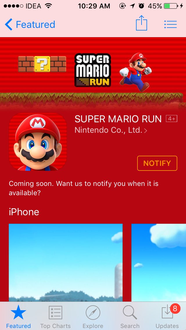 itechinfoblog's tweet photo. Finally, SuperMario is coming in iPhone on 15th December 2016. 
#SuperMario #iPhone https://t.co/MGnAvrKJk9