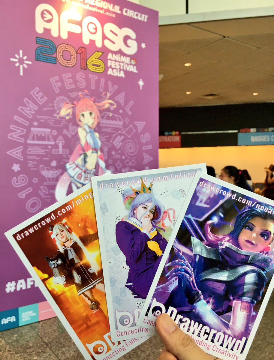 DrawCrowd's tweet photo. Drawcrowd is at #AFASG16 ! Follow us on twitter and we'll give you one of these awesome postcards! https://t.co/D59PEpENok