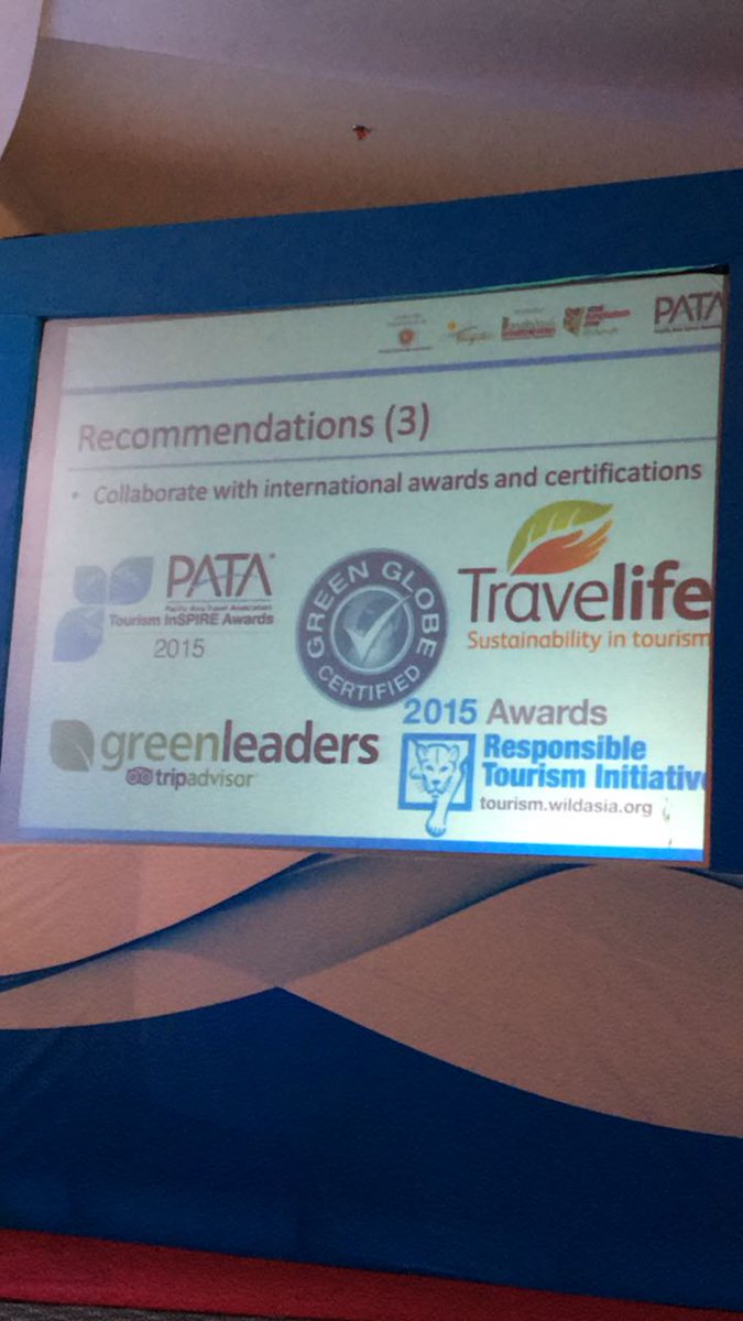 PATA_HQ's tweet photo. Destinations should work with them for sustainable development - Marjorie, Sustainable Tourism and Livelihoods Specialist #NTFF2016 https://t.co/GvHegcbDvy
