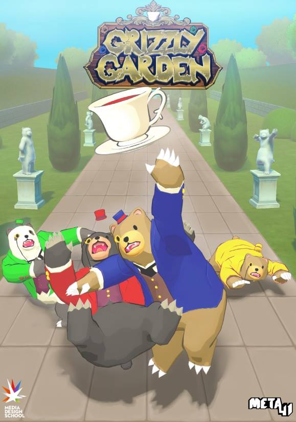 Meta41Games's tweet photo. Check out our poster! let us know what ya think! #gamedev #indiedev #grizzlygardens #bears #teaparty https://t.co/of46ucfJpz