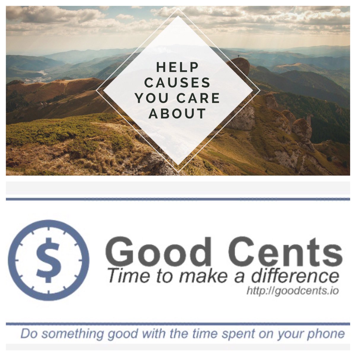 GoodCentsTWS's tweet photo. #helpcauses you #care about #goodcentstimetomakeadifference #app https://t.co/rJSXotjpfK https://t.co/0eP3UBaQH4