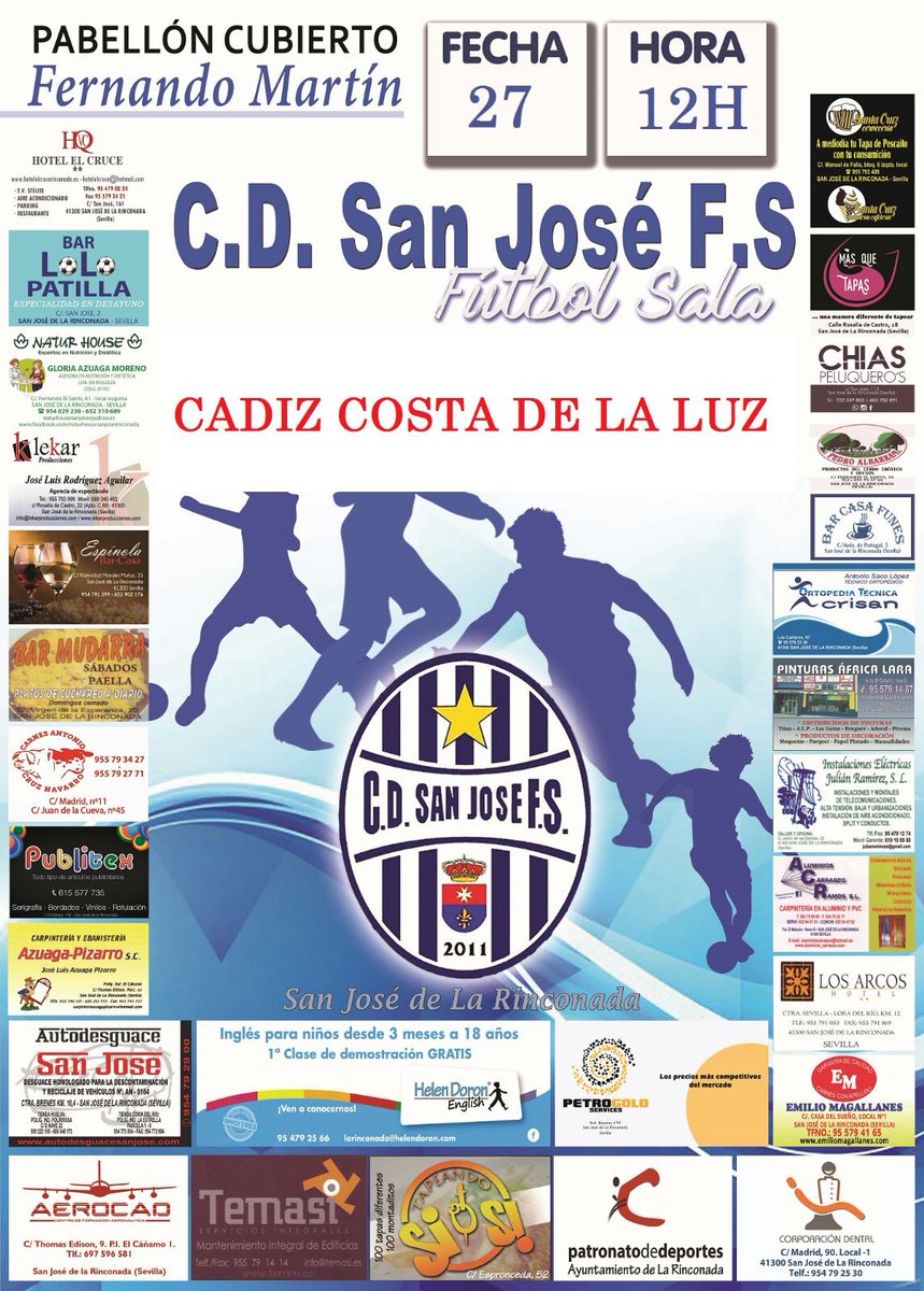 CDSanJoseFS's tweet photo. Buenas tardes afición, 
El domingo a las 12 de la mañana en el Fernando Martín jugamos frente al Cádiz costa de la luz #aseguirinvictos #+3 https://t.co/KKnHBShJSN