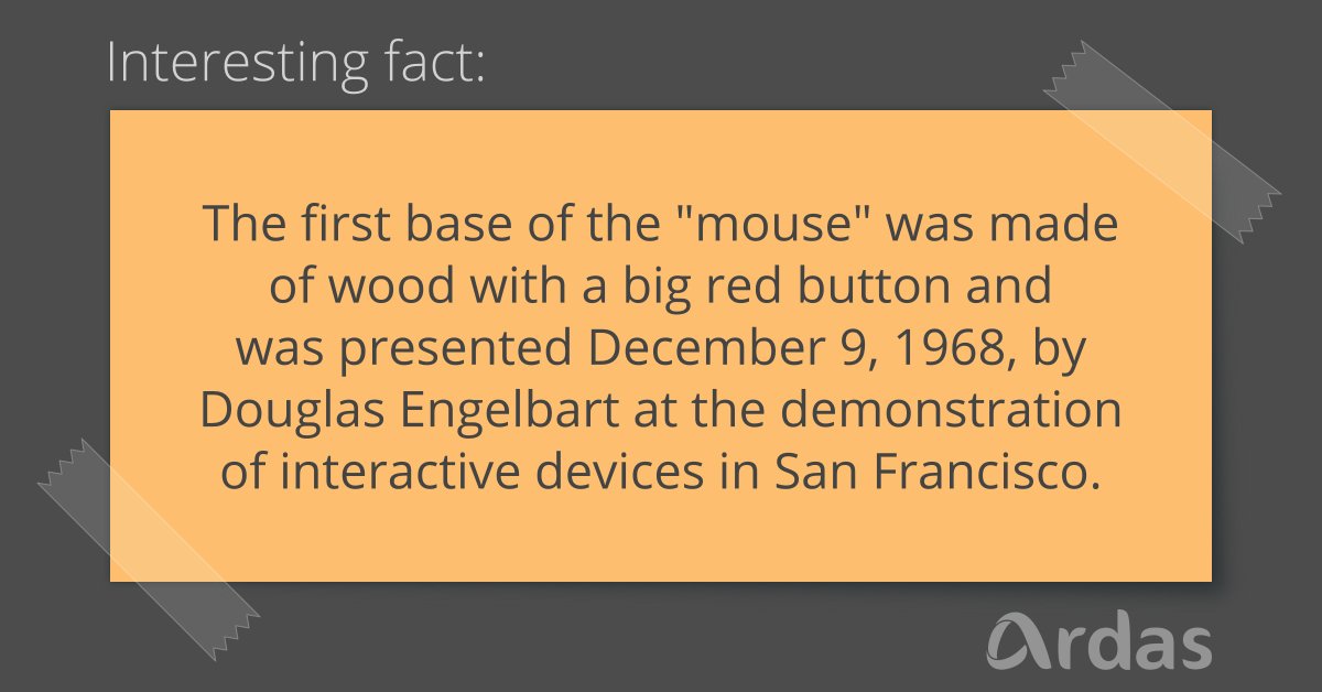 ArdasGroup's tweet photo. #ardas #ardasit #ardasitcom #ardasgroup #interestingfact #mouse #device #computere #softwaredevelopment #saas #startup #mobile https://t.co/ndAjsMuNUS