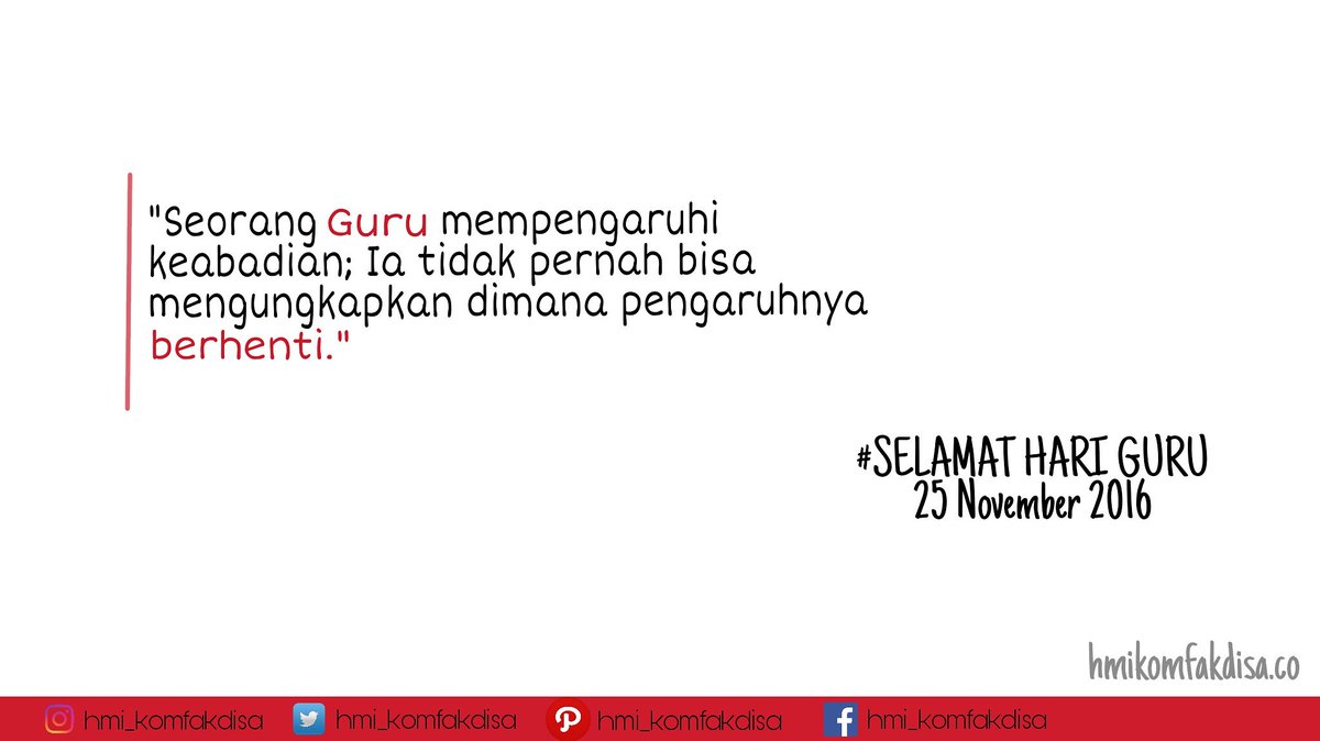 hmikomfakdisa's tweet photo. Hormati guru, sayangi teman, itulah tandanya murid yg budiman.
#SelamatHariGuru
#25November2016 https://t.co/QQLd2Z4BxP