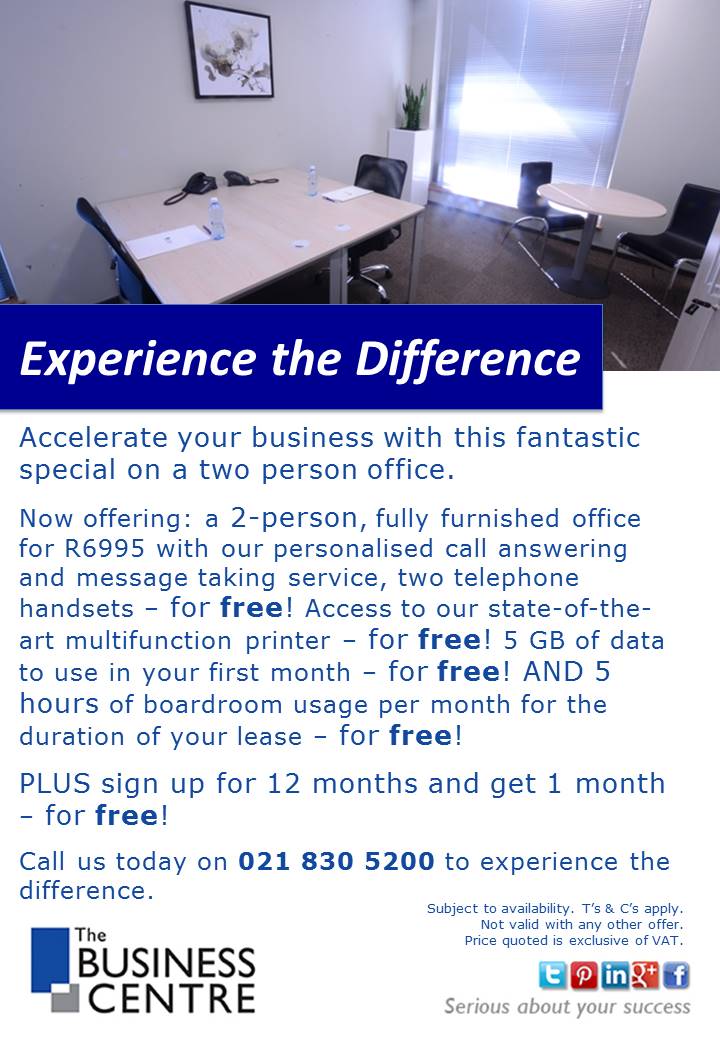 KyleRoodt's tweet photo. Great #officespace specials for #BlackFriday contact us today 021 830 5200! https://t.co/GgUTrrfArD