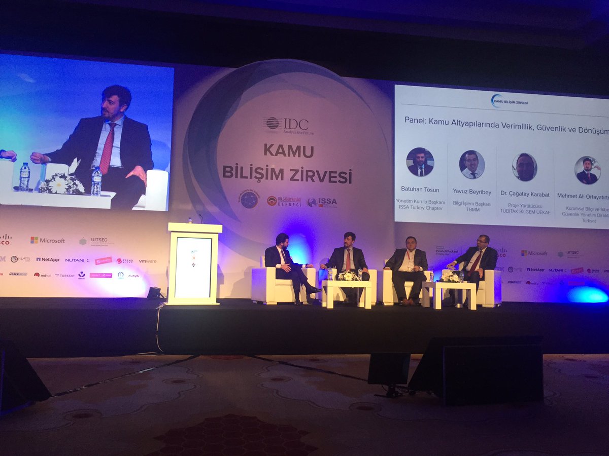 ISSATR's tweet photo. Kamu Altyapılarında Verimlilik, Güvenlik ve Dönüşüm paneli, YK Başkanımız @batuhantosun moderatörlüğünde gerçekleşti @IDC_Turkiye #publiccio https://t.co/uO3JPAFzuA