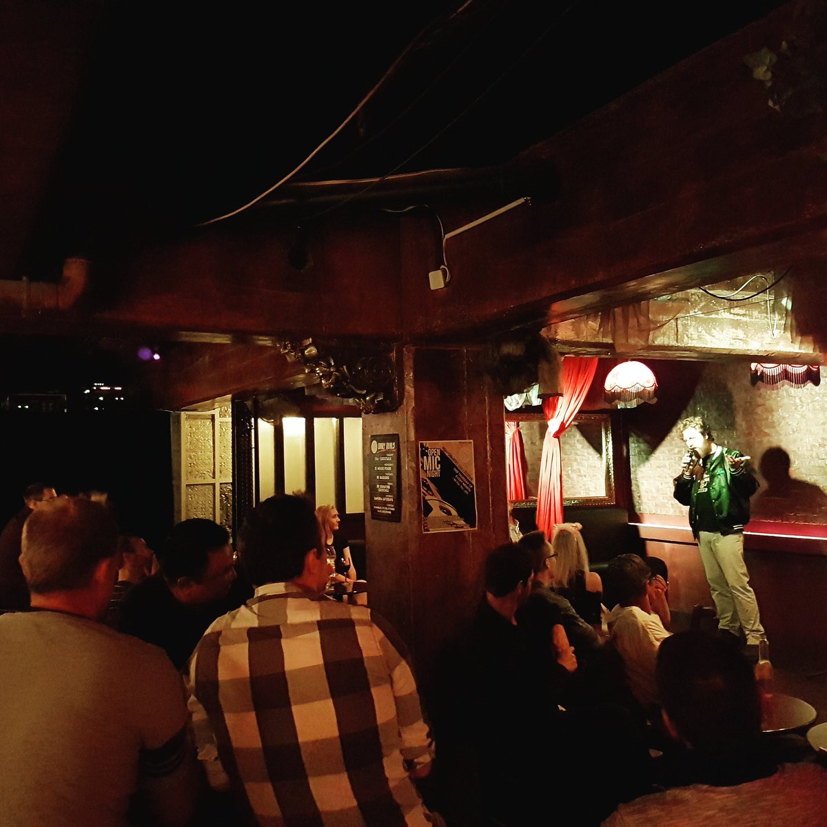 capcomedy's tweet image. Full rowdy and super fun crowd at 'No Material Allowed' at IVY Bar tonight. Awesome show. Sponsored by Coke technicians? #nomaterialallowed