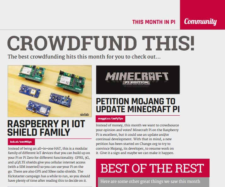 SixfabIoT's tweet photo. You can find us on official @Raspberry_Pi  @TheMagP1 #RaspberryPi #magazine ,thanks for support @TheMagP1 https://t.co/GdOnX37flR https://t.co/XsHKs73FqP