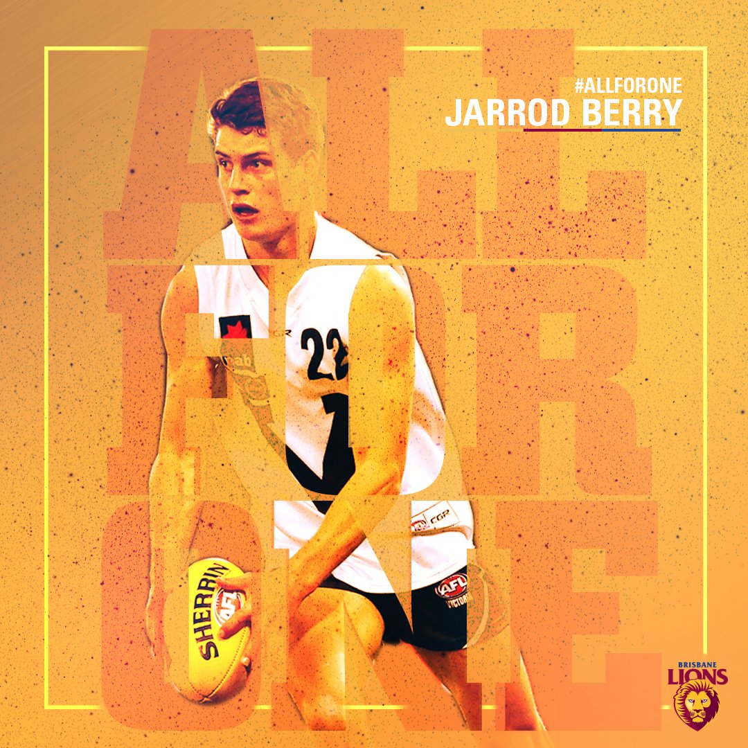 PICK #17: Jarrod Berry - as tough as they come with plenty of courage. 

#WelcomeToTheDen