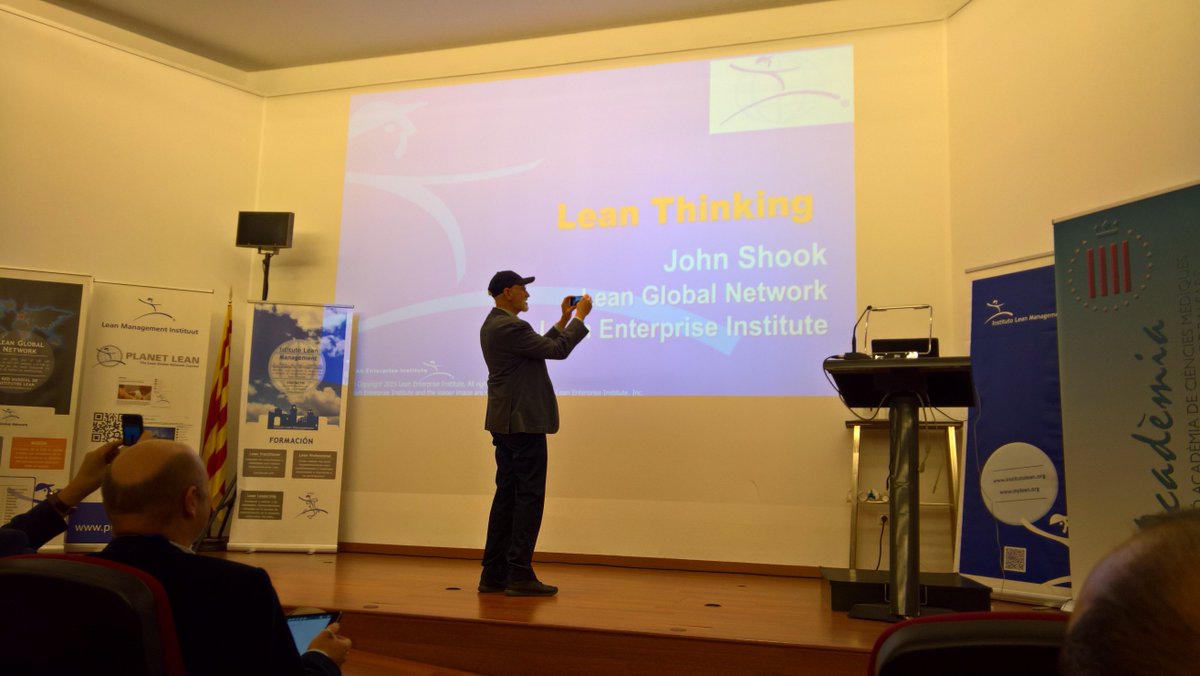 buckland_sean's tweet photo. Jon Shook, taking selfie with audience at Barcelona lean event #lean16 https://t.co/TufSDw6pWO