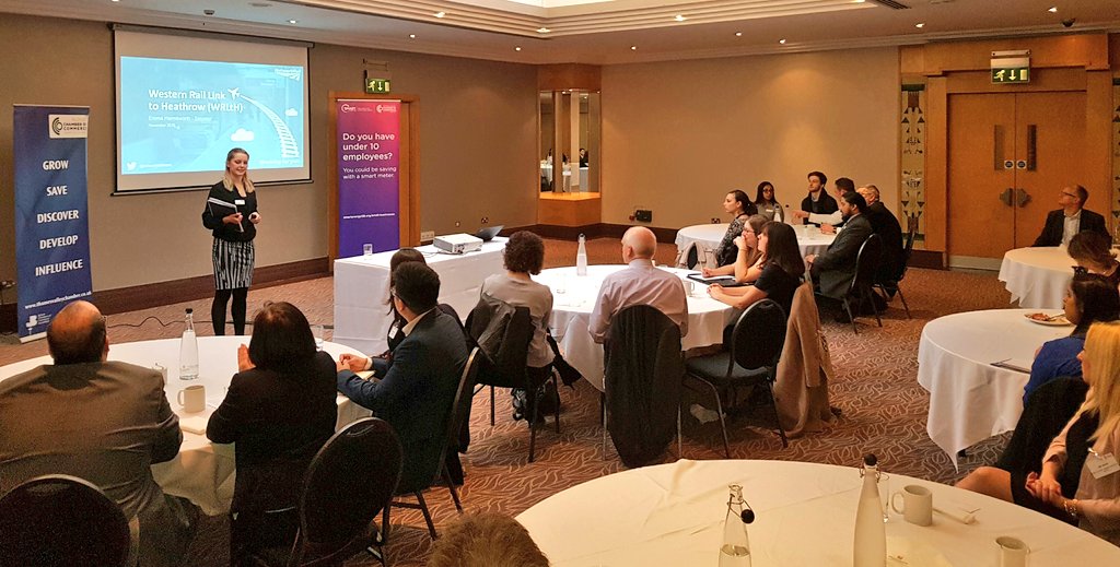 SloughChamber's tweet photo. @EmmaSowden88 of @networkrailwest  takes the floor at our final breakfast of 2016 talking about #WRAtH #Slough https://t.co/VfgmOKKES0