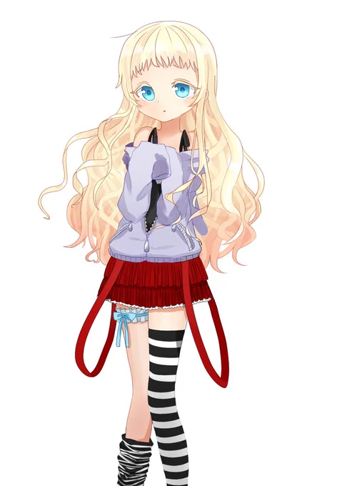 友達にリクエストをもらって描いた女の子。ごてごてした服って言われたのにあんまりごてごてしなかった…;; 