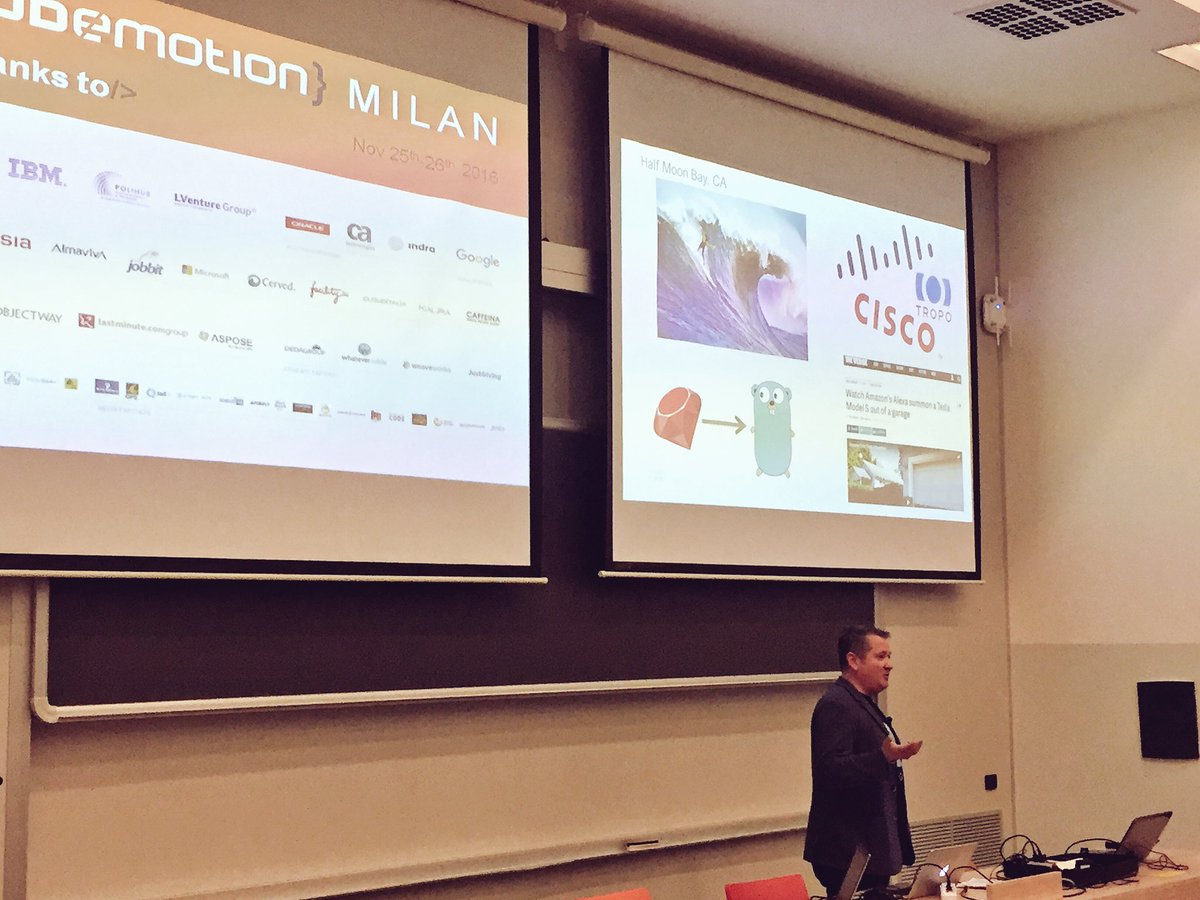 CodemotionIT's tweet image. And here we go! @jsgoecke opens #Codemotion2016 in Milan!