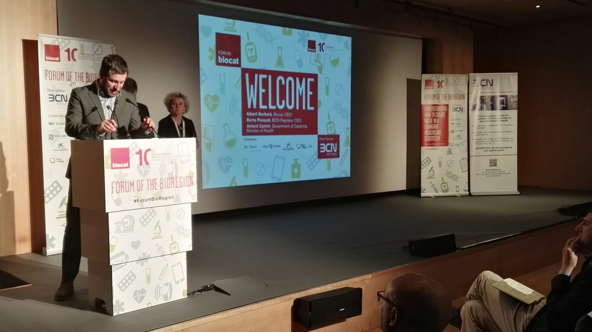 nuriapelaez's tweet image. El conseller de Salud, Toni Comin, inaugurando nuestro #ForumBioRegion @biocat_cat
