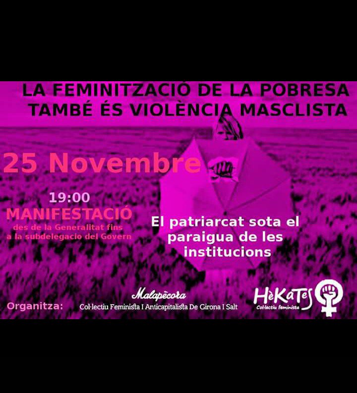 LesMalapecora's tweet photo. Aui 25-N a les 19:00h davant la Generalitat: Manifestació acabem amb #elpatriarcatsotaelparaiguadelesinstitucions. https://t.co/DdafmK9Pop