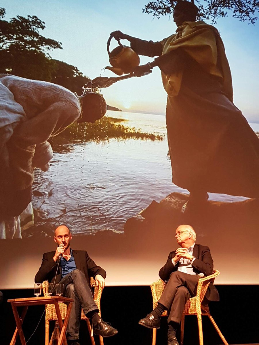 Franck Vogel and Erik Orsenna at the Palais de la Mutualité, Quai du départ festival (IFGR)