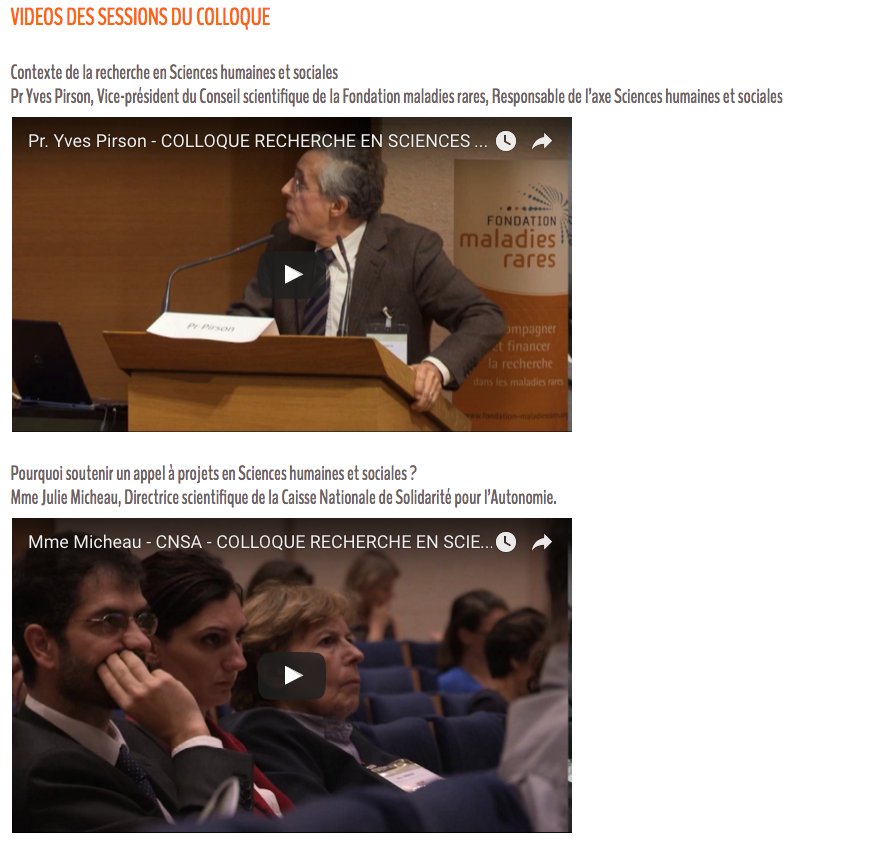 fdmaladiesrares's tweet photo. Les vidéos des interventions du Colloque SHS sont en ligne !
@fdmaladiesrares #colloqueshs @CNSA_actu @GroupeIrcem
https://t.co/BobpbrkBa2 https://t.co/EyKCoHoifn