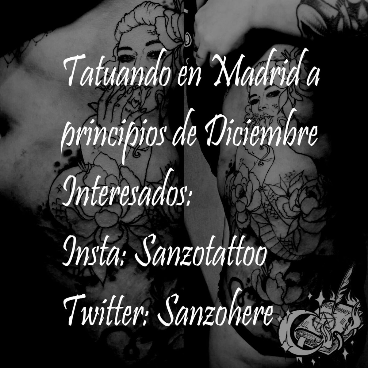 JaviSanzo's tweet photo. Tengo pensado hacer una visita a Madrid en brevess si alguien de por allí le interesa tatuarse echarle un ojo https://t.co/VUIXxut14N https://t.co/8EUCEymDxz