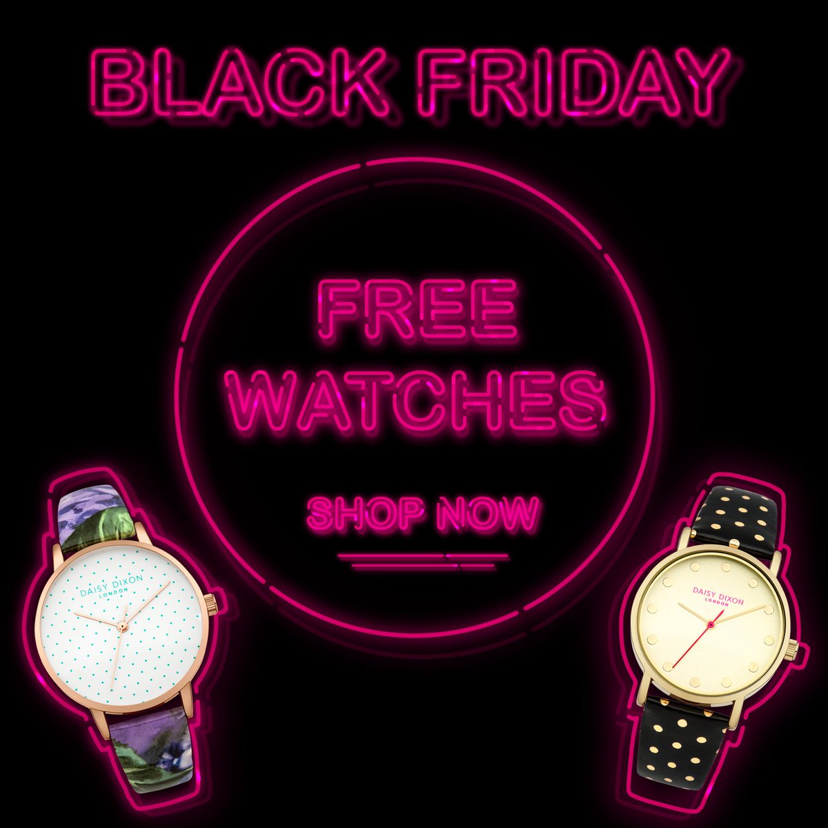 daisydixonwatch's tweet image. The time has come...#BlackFriday is here! Get your FREE Daisy Dixon watch today! Shop now @shadestation and from 12pm @daisydixonwatch