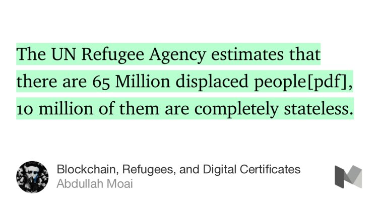 HansLak's tweet photo. “Blockchain, Refugees, and Digital Certificates” — @AbdullahMoai https://t.co/5kCBiykFQo https://t.co/bDua5RXlXI