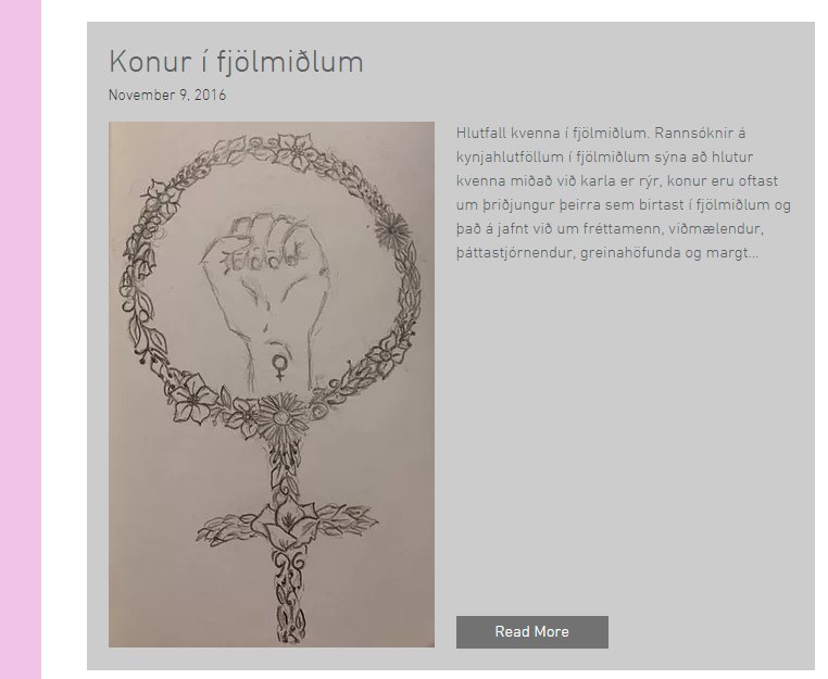 Nemendur í áfanga um sögu femínisma á 20. öld í Kvennó héldu málþing í vikunni og opnuðu heimasíðu femmar2016.wixsite.com/kvennakraftur #framtíðinerbjört