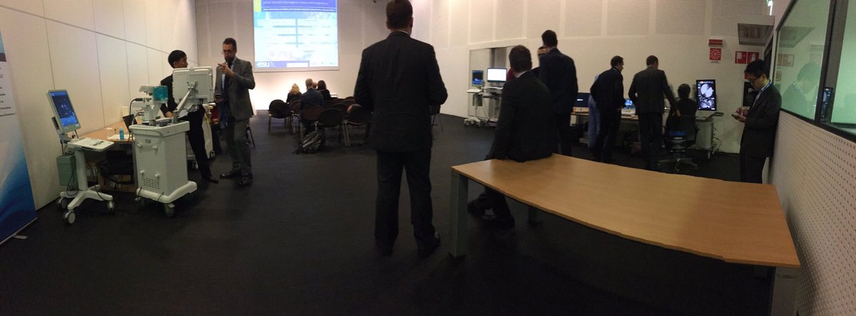 MrChrisGWhite's tweet photo. Battle of the machines. MRI fusion biopsy competitors line up for the ESU Hands-on training. @Uroweb #EMUC16 #ESUI16 https://t.co/ORltXduBpb