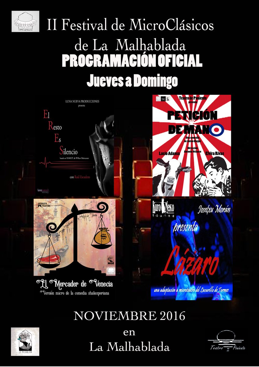 MicroClasicos's tweet photo. Nosotros no somos de #blackfriday somos de #classicfriday. Te esperamos en @LaMalhablada_ para que no pares de disfrutar con el teatro https://t.co/7oj5LAAZUh