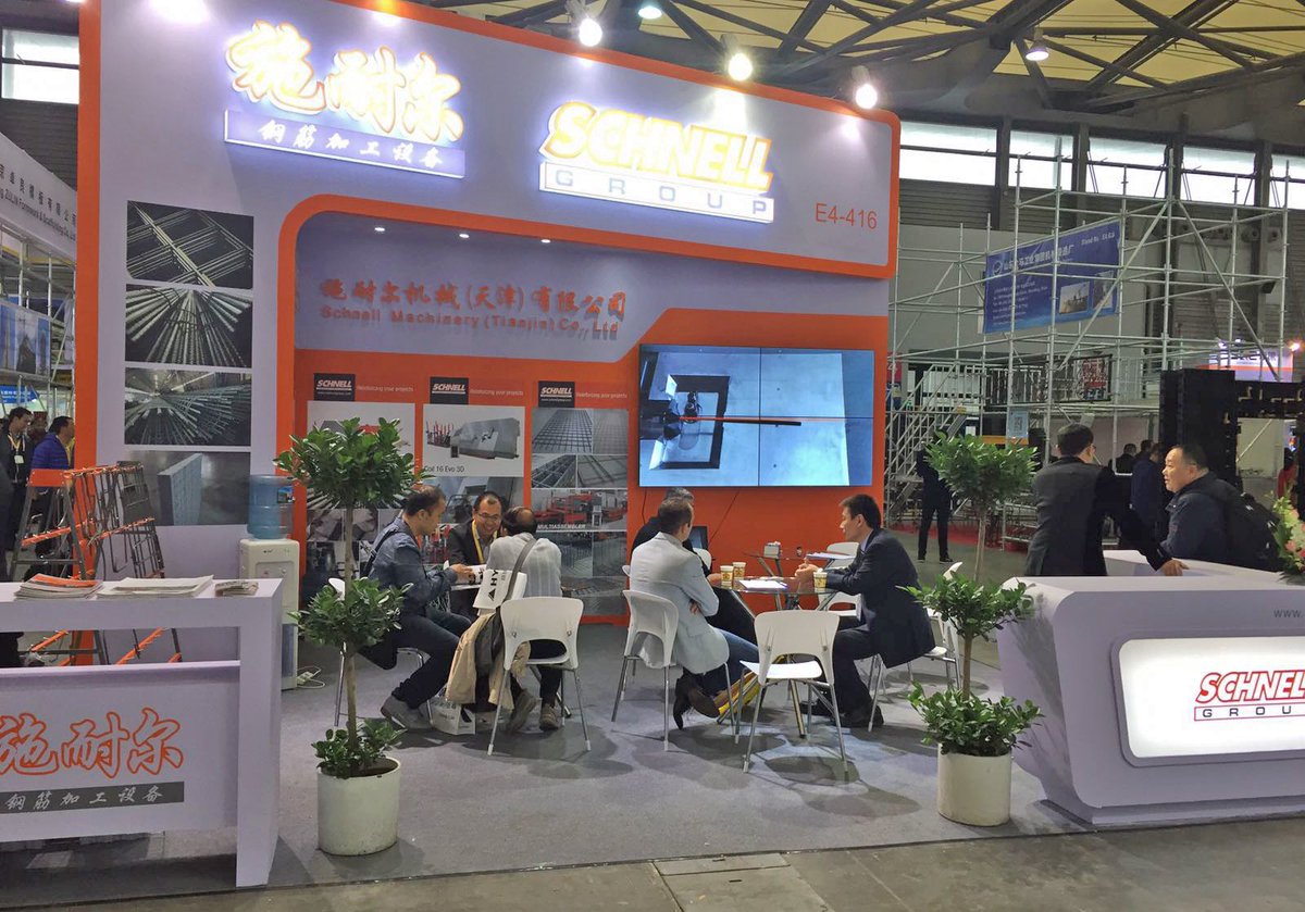 SchnellSpa's tweet photo. Here's our Schnell Machinery Tianjin staff at #baumachina 2016 in Shanghai. #construction #exhibition #precast #cutandbend #meshandwire https://t.co/SXJu2gs8zS