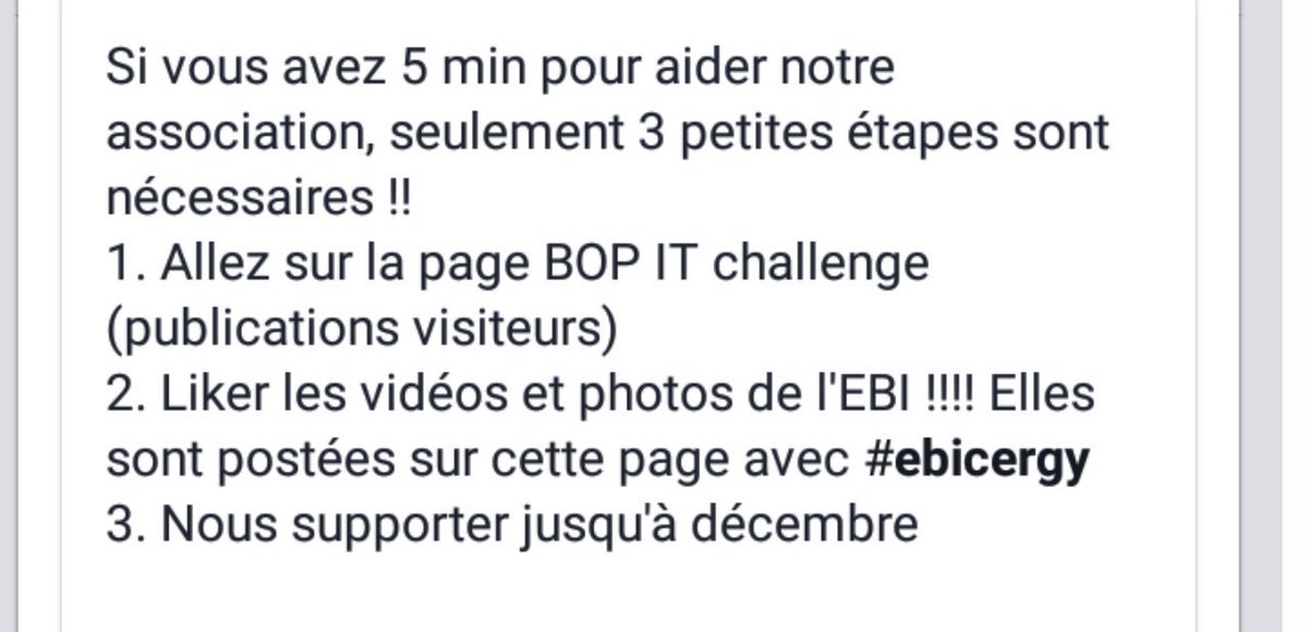 ClemClemGer's tweet photo. Allez sur fb et suivez les étapes pour aider mon association svp :-) c'est pour participer à la CCE #CCE #BopItChallenge #ebicergy https://t.co/Tttz7DKKgA